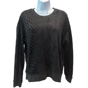 Rails Marlo Black‎ Cobra Animal Print Sweatshirt Side Zip Pullover Small